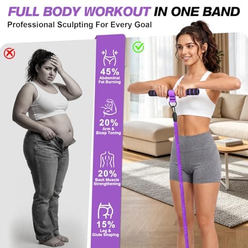 WOQQW Multifunction Pedal Resistance Band With Handle, Upgraded 3 Tube Adjustable Foot Resistance Bands for Core, Arm, Legs, Body Puller Trainer - Pilates & Home Gym Equipment for Women Men Exercise — view 3