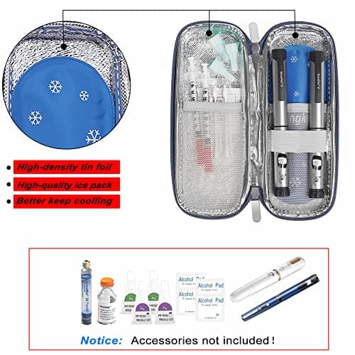 JAKAGO EVA Compact Insulin Cooler Travel Hard Case with 2 Ice Pack — view 5
