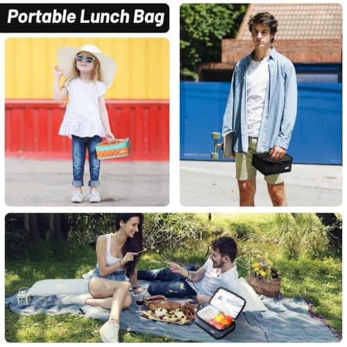 MIER Small Lunch Bag Insulated Compact Cooler for Backpack, Orange, 3L — view 6