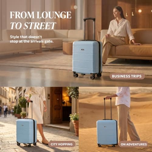 LUGG Jetset 15" Lightweight Cabin Suitcase - EasyJet Underseat Carry On Luggage, ABS Hard Shell, Scratch-Resistant Finish, Secure Lock, Smooth 360° Spinner Wheels (45x33x20cm) — view 4