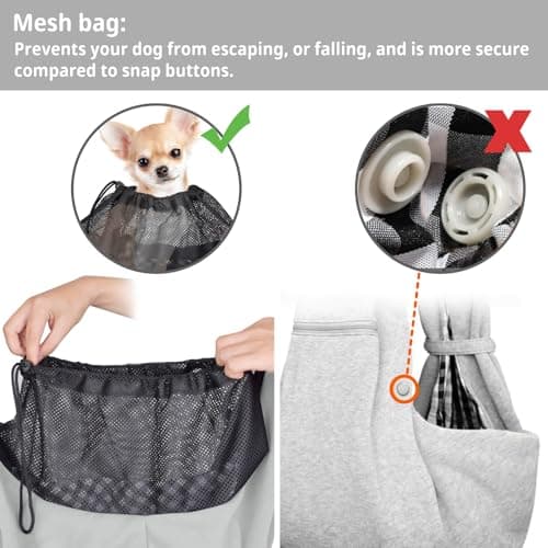 CUBY Puppy Carrier Sling Lightweight Travel for Small Pets(Light grey) — view 4