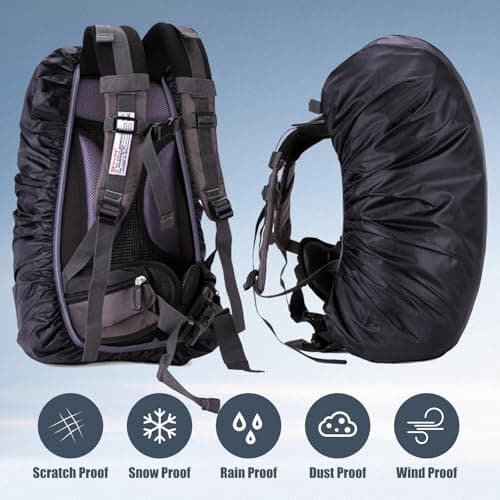 WSHuayee Waterproof Backpack Rain Cover with Reflective Strip, 35L-40L Dustproof & Abrasion-Resistant Bag Cover, Rucksack Raincover for Outdoor, Hiking, Camping, Traveling, Cycling (Black,30L-40L) — view 5
