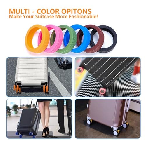 Ridegeek Luggage Wheel Covers for Suitcase,14 Pack Luggage Wheel Protector Covers for most 8-spinner Wheels Carry on Luggage, Brown, 0, Colorful Luggage Wheel Protector Covers — view 4