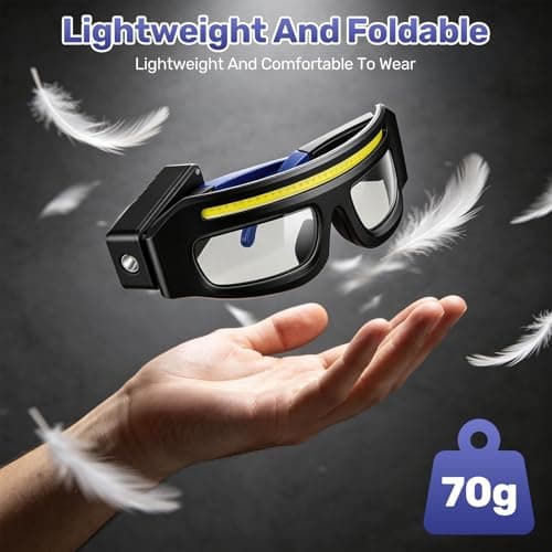 CaeliMuse Headlamp Torch Flashlight Glasses,Type-C Rechargeable Headlamp with Smart Gesture Control, Portable Headlamp IPX4 Water-Resistant, Hands-Free for Close-Up Work and Camping — view 5