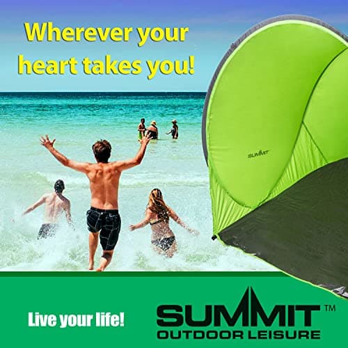 VFM e-Store - Easy-To-Assemble Green Pop Up Tent for Beach, Fishing, and Camping - Perfect Shelter for Picnics, Festivals, and Summer Break - Portable and Ideal for Holiday Survival Equipment — view 5