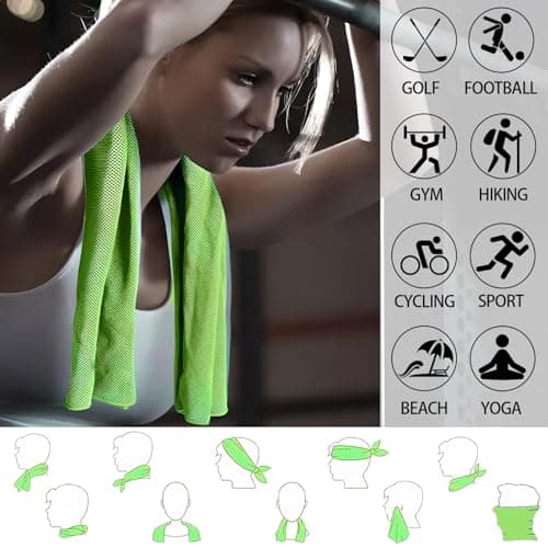 WIURGOHA 6 Pack Cooling Towels for Neck and Face,Microfiber Cooling Gym Towels,Soft Cooling Neck Towels Rags Cooling Neck Wraps Sweat Towel for Sports,Gym,Yoga,Workout,Running,Camping(40"x12") — view 4