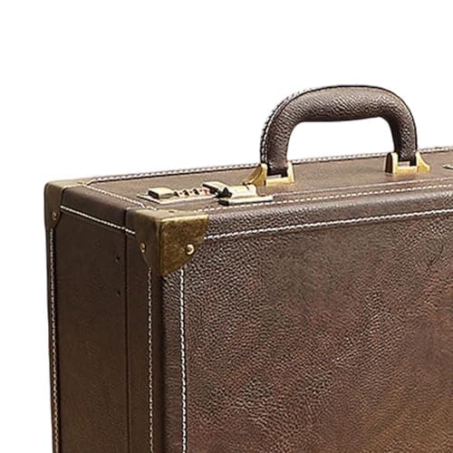 KiBcsLic Hairdressing Carrying Bag, Travel Hairdressing Case, Large Capacity, with Combination Lock, Brown — view 6