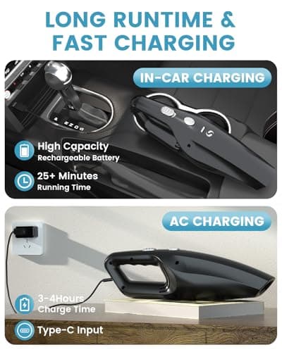 SERVOMASTER Handheld Vacuum Cleaner, Car Vacuum Cleaner Powerful — view 3