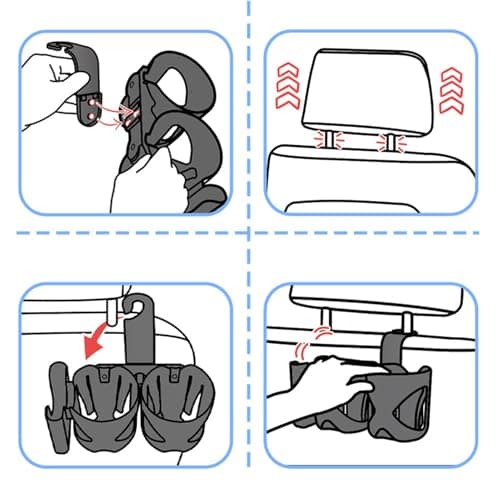 Car Backseat Organizer - Multifunctional Container | Seat Back Storage Box for Car - for Drinks Umbrella Smartphone Keys Earphones Commuting Travel Road Trip — view 6