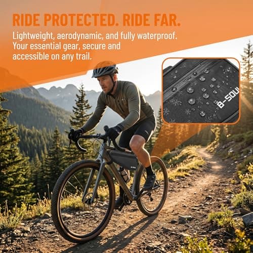JYJLLM 41PCS Bike Storage Bag Set, Black Waterproof Frame Pouch with 40 Rainbow Decals for Cycling Commute Travel Gift for Adults — view 6