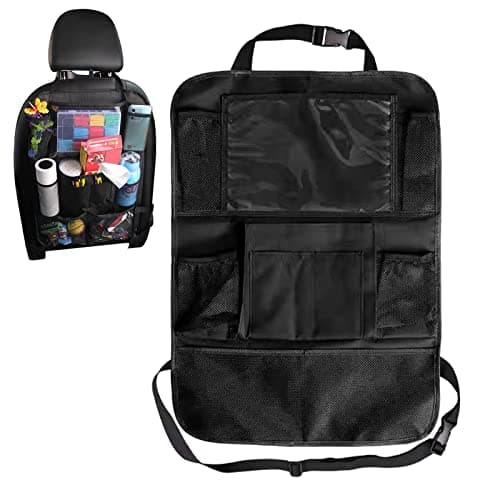 Car Seat Organiser, Car Seat Storage with 10" iPad Tablet Holder, 10 Pockets