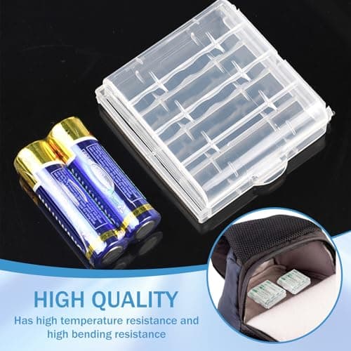 9 PCS AA/AAA Cell Battery Storage Cases, Hard Plastic Batteries Storage Boxes for AA/AAA Cells and Rechargeable Batteries, Clear Cells Holder (Hyaline) — view 5