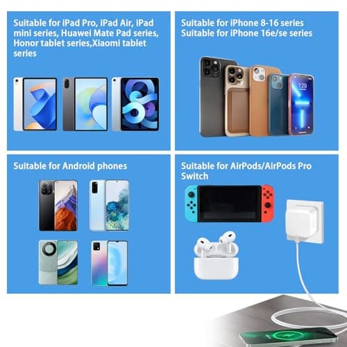 2 pack 20W USB C PD Fast Charger Foldable UK Wall Head Adapter for iPhone — view 6