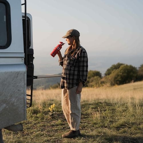 Sparrow Insulated Water Bottle 750ml FlipFlow Metal Drinks Bottle Straw — view 6