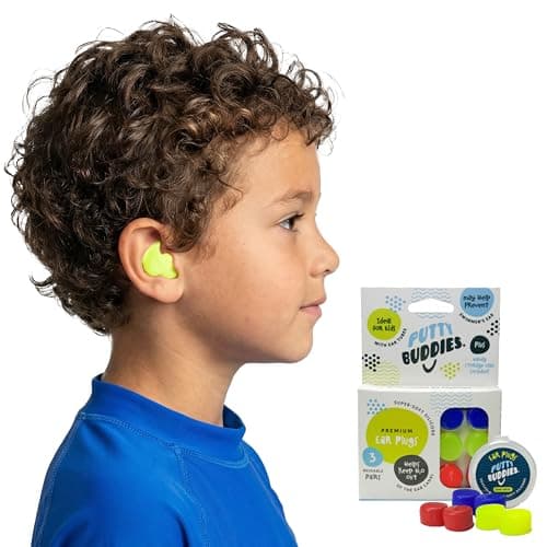Putty Buddies Super Soft Comfortable Original Swimming Earplugs for Kids (Block Water) 3-Pair Red/Blue/Yellow