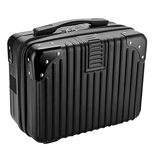 TOLIDA Makeup Travel Case with Elastic Band and Soft Handle, Black
