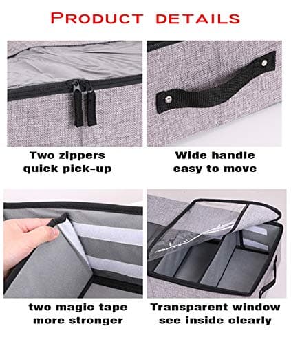 AARAINBOW Under Bed Shoe Storage Box 2 Pack, Fabric Organiser with Lid — view 4