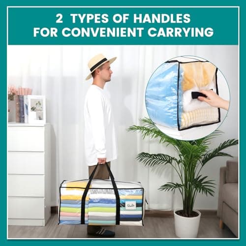 Dntorx 4 Pack Moving Bags, 93L Storage bags with Lids for Home & Dorm — view 4