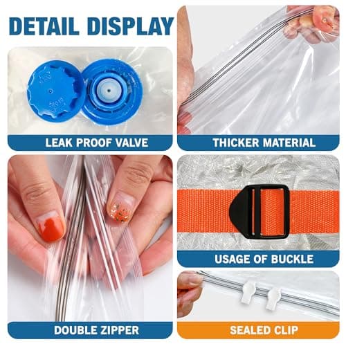 Mattress Vacuum Bag for Storage and Moving, Vacuum Mattress Bag with Straps for Latex, Hybrid and Foam Mattresses, Double/King Size — view 5