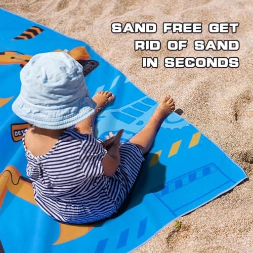 WERNNSAI Truck Microfibre Beach Towel for Kids, 76 x 150cm Bath Towel — view 5