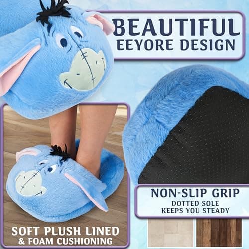 Disney Eeyore Foot Warmer Women Teens UK 2-13.5, Non Electric Fleece Foot Muff Adults, Heated Slipper, Non Slip, Arthritis Muscle Pain (Blue Eeyore) — view 4