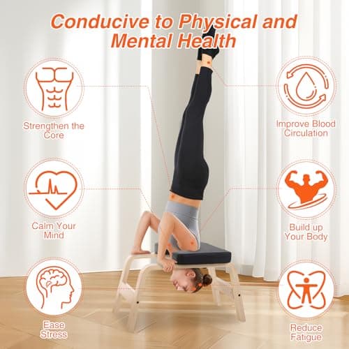 REDCAMP Yoga Headstand Bench with Wood Frame and PU Pads, 330 lb Capacity — view 6