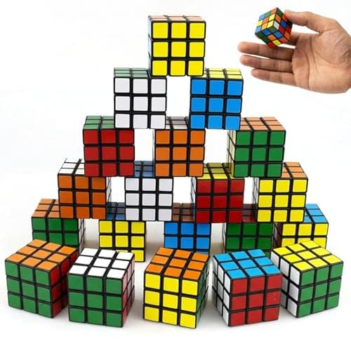20 PCS Mini Rubix Cube 3x3 Puzzle Set, Portable Mini Puzzles for Party Bags and Travel Entertainment, Compact Educational Brain Teaser for Office and Classroom Activities