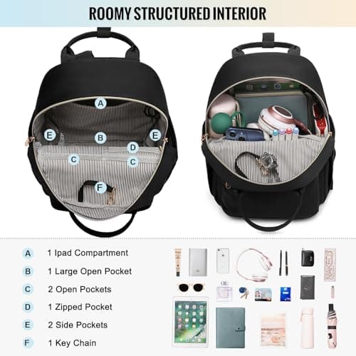LOVEVOOK Backpack Womens Small Fashion Backpacks for Ladies School Bags for Girls Waterproof Rucksack Bag for Travel Mini Cute City Casual Daypacks — view 3