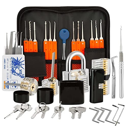 Eventronic 38+4 Lock Picking Kit, [Updated Version] 38-Piece Lock Pick Set with 4 Transparent Training Locks and Zip Case for Lockpicking, E-Guides for Beginner and Pro Locksmiths — view 4