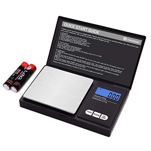 UNIWEIGH Gram Scale,200 gx0.01 g(7.05 oz x 0.001 oz) Digital Pocket Scale