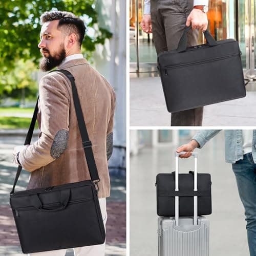 HEDUGO Laptop Bag Case 15.6 Inch Computer Sleeve Messenger Bag with Adjustable Shoulder Strap Briefcase Carry Case for Men Women to Work School Travel,Fit 14 to 16 Inch Laptops — view 6