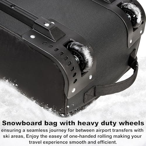 MERALIAN Snowboard Bag with Wheels,Padded Snowboard Bags for Air Travel — view 3