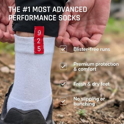 925Socks Silver-Ion Technology Performance Sports Running Socks Anti-Odour Breathable Cushioned Gym Blister Free Compression for Men & Women Sizes 3-7, 7-12 3/B/S — view 3