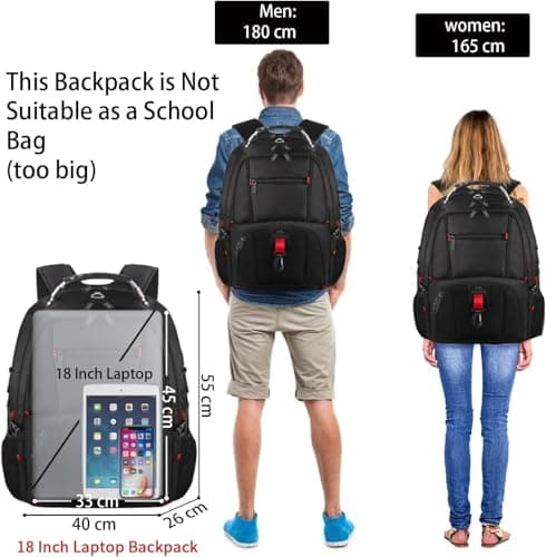 MATEIN Extra Large Backpack 55L, 18.4 Inch Travel Laptop Backpack for Men — view 2