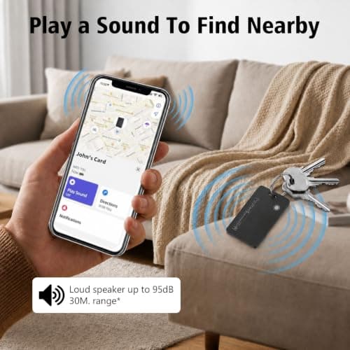 1.7MM Slim Wallet Tracker Card Compatible with Apple & Android — view 4