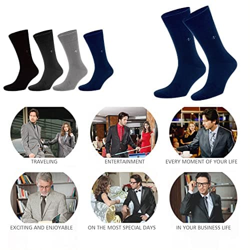 NoblesBox Socks for Men and Women, Bamboo Socks for Everyday Use and Work, Breathable, Odour-resistant, Soft & Thermal Regulating, Comfort Socks (Box, 4 Pairs) 40-45 EU Size, multicoloured, 40-45 — view 5