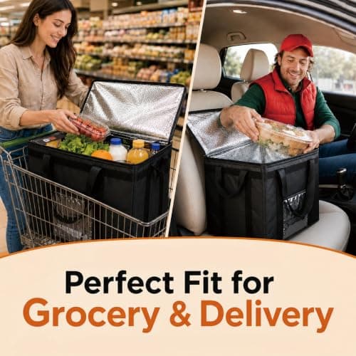 NZ home Food Delivery Bag, Thermal Cool Bag (3XL, Black, 1 Pack) — view 3