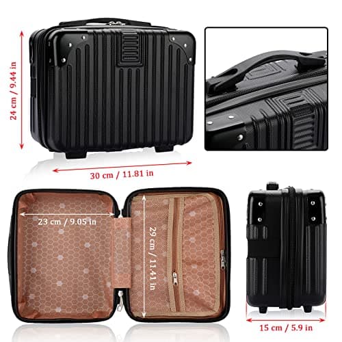 TOLIDA Makeup Travel Case with Elastic Band and Soft Handle, Black — view 2