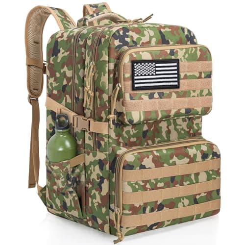 OUUTMEE Military Tactical Backpack 45L, MOLLE Rucksack for Men