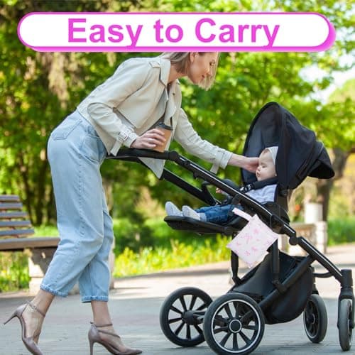 Leseogye 2-Pack Pink Bow Wash Bag, Waterproof Pouch with Large and Small Sizes, Reusable Wet Bags for Babies, Travel Laundry Bag for Swim Supplies and Small Items — view 3
