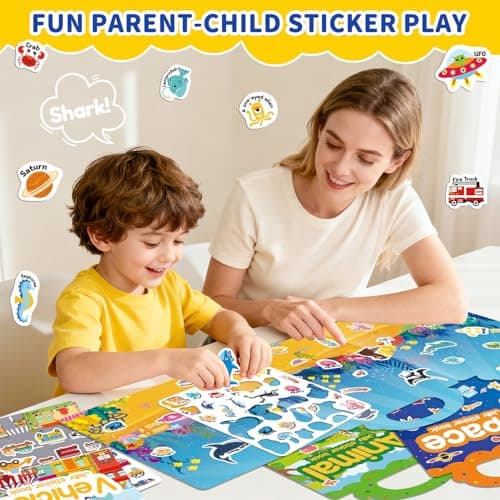 CREATIVETREES 6 Sets Reusable Sticker Book for Toddlers 3-6, Jelly Stickers Book for Kids, Travel Sticker Activity Toys for Childs 3 4 5 6 Years Girls & Boys Best Gifts — view 2