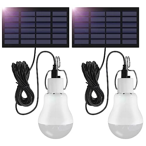 SCNNC 3W Solar Powered LED Shed Light Bulb with Cable 3.45M USB Work Light