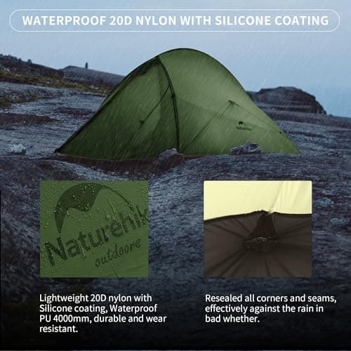 Naturehike Cloud Up Pro Camping Tent, 1 Person, Forest Green — view 6
