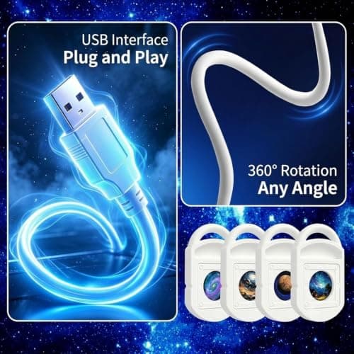 Multi-Theme Galaxy Projection Night Light, USB Plug Play Star Lamp — view 5