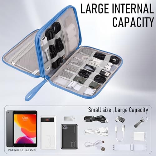 Arae Travel Essentials Electronic Organizer Double Layer - Sky Blue, L — view 3