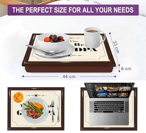 Lap Tray with Bean Bag Cushion Padded World's Best Grandpa Grandad Dinner Serving Laptop Holder Breakfast in Bed Serving Laptray Dinner Lunch Caravan Camping Camping Camper Van Motivational Learning — view 4