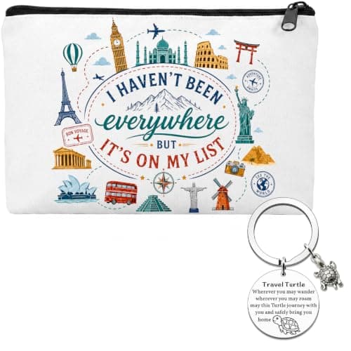 prezentz Travel Makeup Bag with Travel Turtle Keyring for Women Travellers
