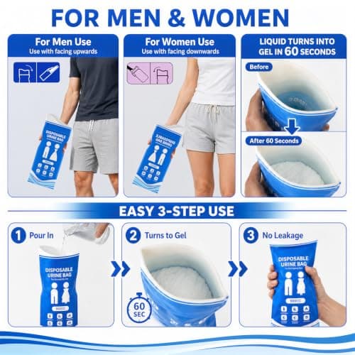 12 Pcs Urine Bags, 900ml Travel Potty, Portable Toilet And Vomit Bags Set — view 5