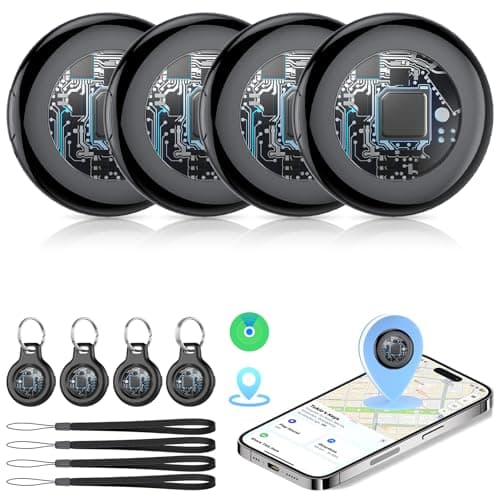 Tukio Air Tracker Tags-4 Pack [MFi Certified] for Apple Find My (iOS Only)