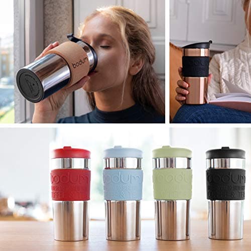 Bodum Vacuum Travel Mug, Flip Lid, Stainless Steel, Gold, 1 Count, 0.35 l (Pack of 1) — view 6